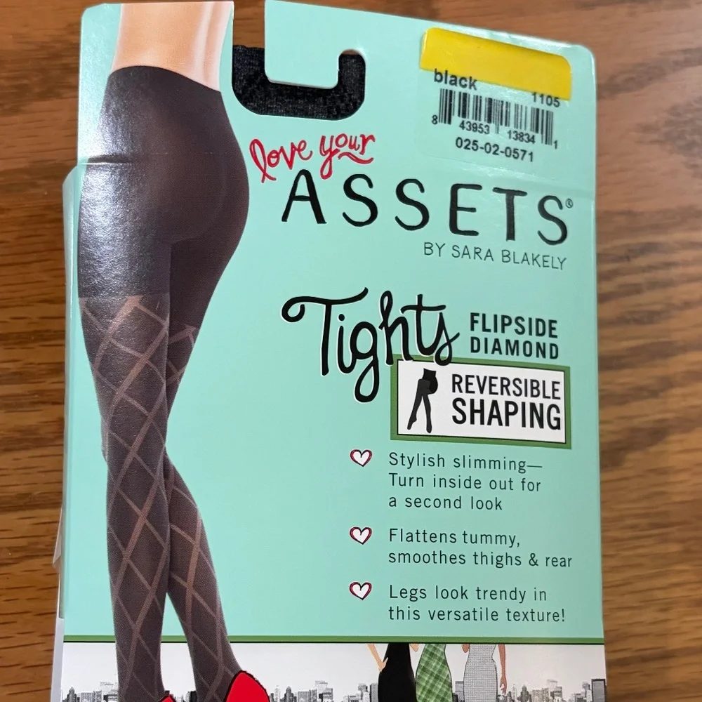 NIP Love Your Assets Spanx Shaping Tights Textured Flipside Black Sara Blakely - Picture 7 of 12